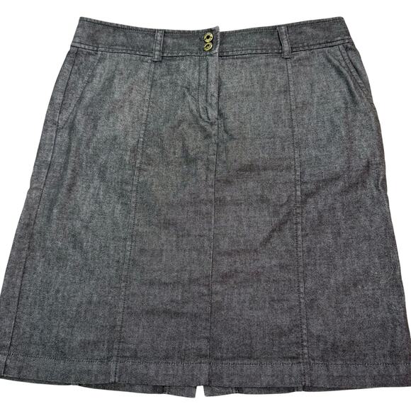 Talbots Petites Women's A Line Jeans Skirt Size 12P Charcoal - Picture 1 of 16